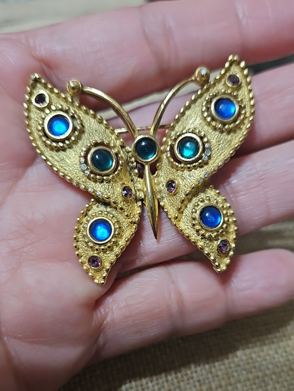 Trifari Gold-tone Butterfly Brooch By Alfred Philip Jewels Of India